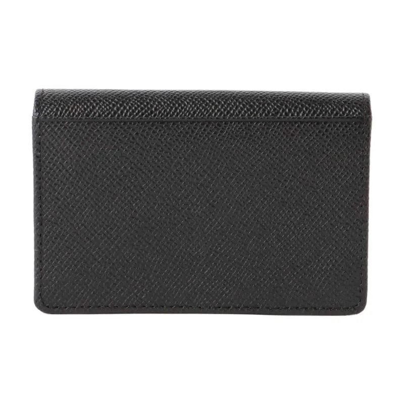 Beams Cow Leather Card Holder Men's Black-1