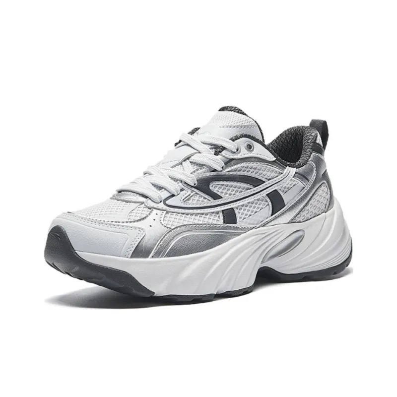 Anta Height Increasing Lightweight Low Top Casual Shoes Women's Gray Silver-1