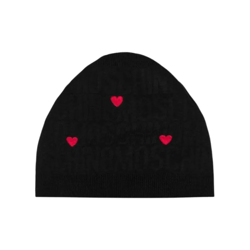 MOSCHINO Embroidered motif Wool blend Beanie-0