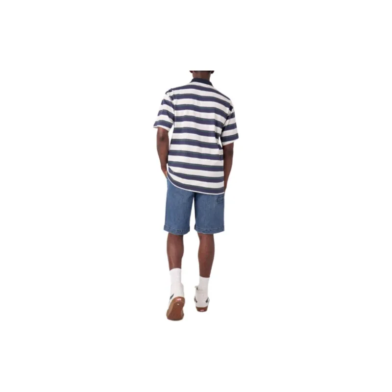 Dickies Polo Shirt Men's Gray White Stripes-1