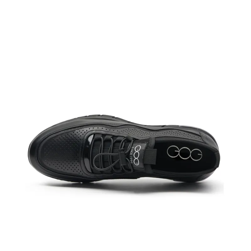 GOG Breathable Quick Dry Low Top Invisible Height Increasing 5.5cm Summer Casual Shoes Men's Black-2