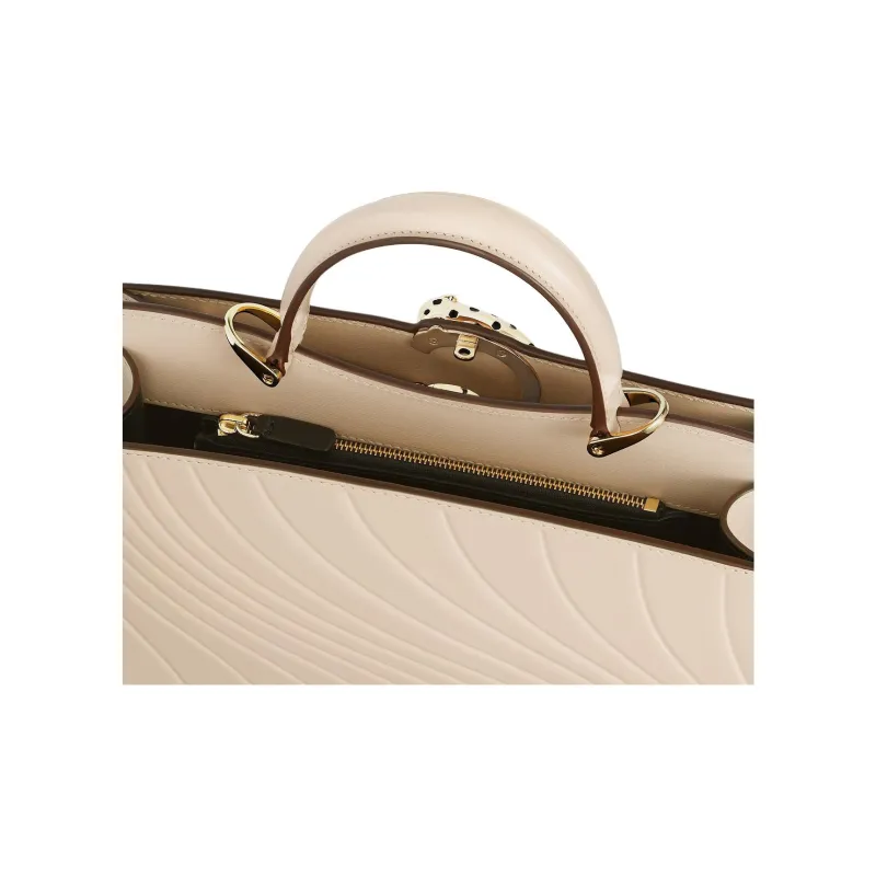 CARTIER Panthère De Cartier Calfskin Shoulder Bag Crossbody Bag Handbag Mini Women's Beige-4