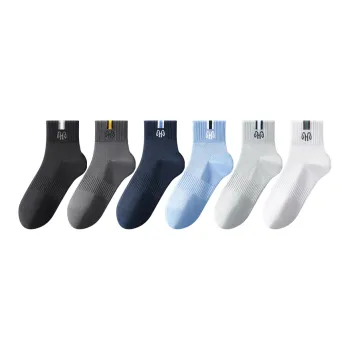 H-YXIANG Mid-Calf Socks Men's 6 Pack