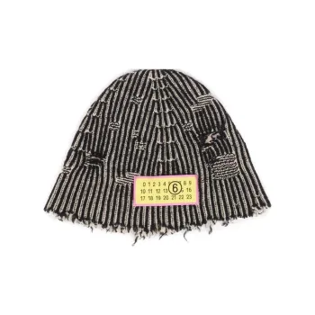 MM6 Maison Margiela Distressed-effect Ribbed Beanie