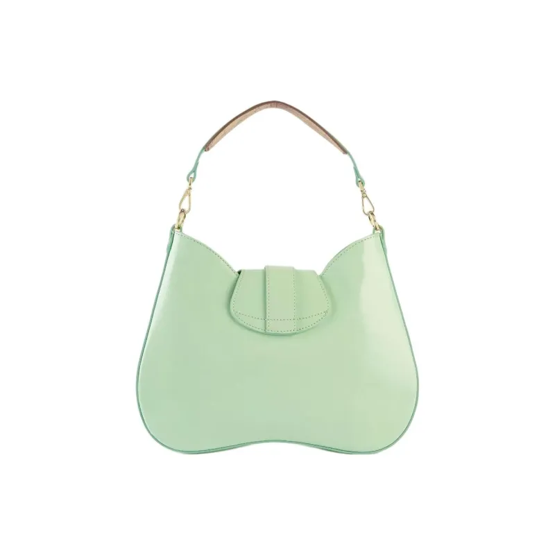 Alviero Martini Cow Leather Patchwork PU Portable Crossbody Bag Shoulder Bag Small Size Women's Sage Green-1
