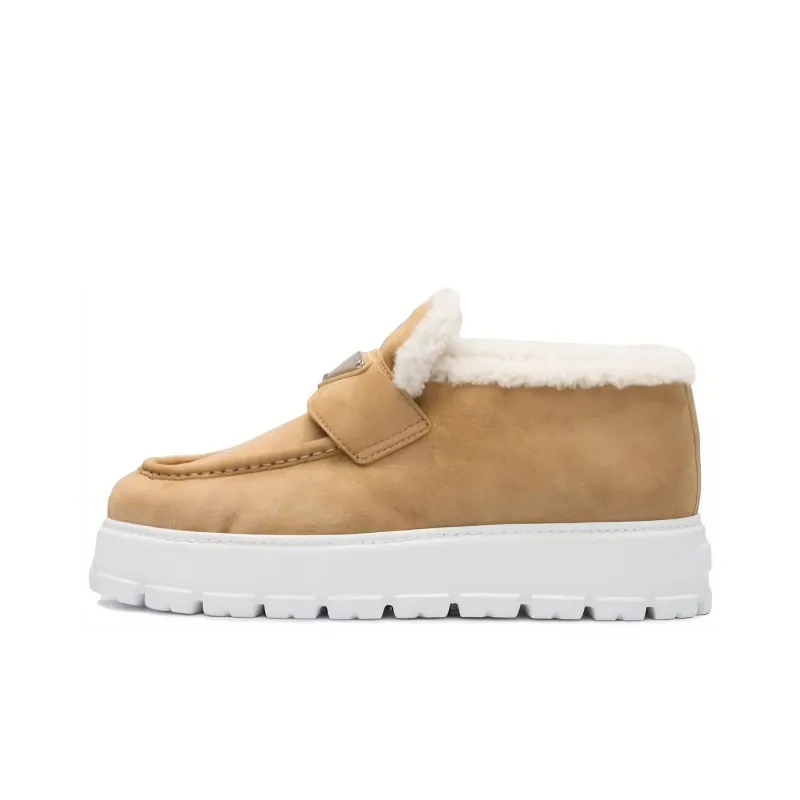 PRADA Triangle-logo Shearling Loafers-0