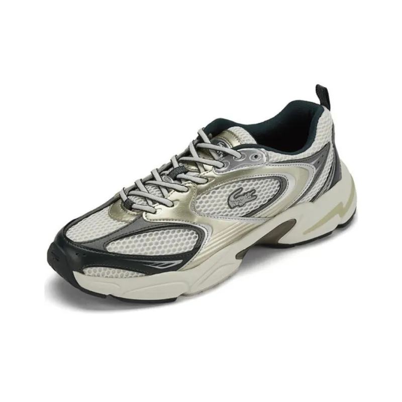 LACOSTE Low Top Casual Shoes Men's Beige Green-1