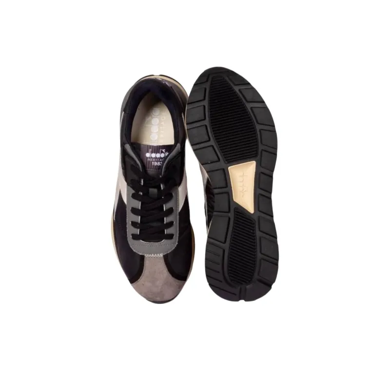 Diadora Heritage Low-Top Casual Shoes Men's Black White-6
