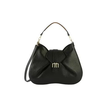 Alviero Martini Cow Leather Patchwork PU Crossbody Handbag Shoulder Bag Medium Size Women's Black