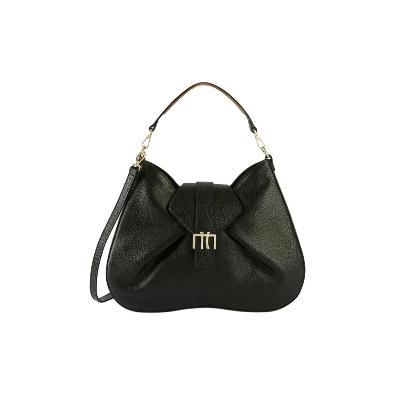 Alviero Martini Cow Leather Patchwork PU Crossbody Handbag Shoulder Bag Medium Size Women's Black-0
