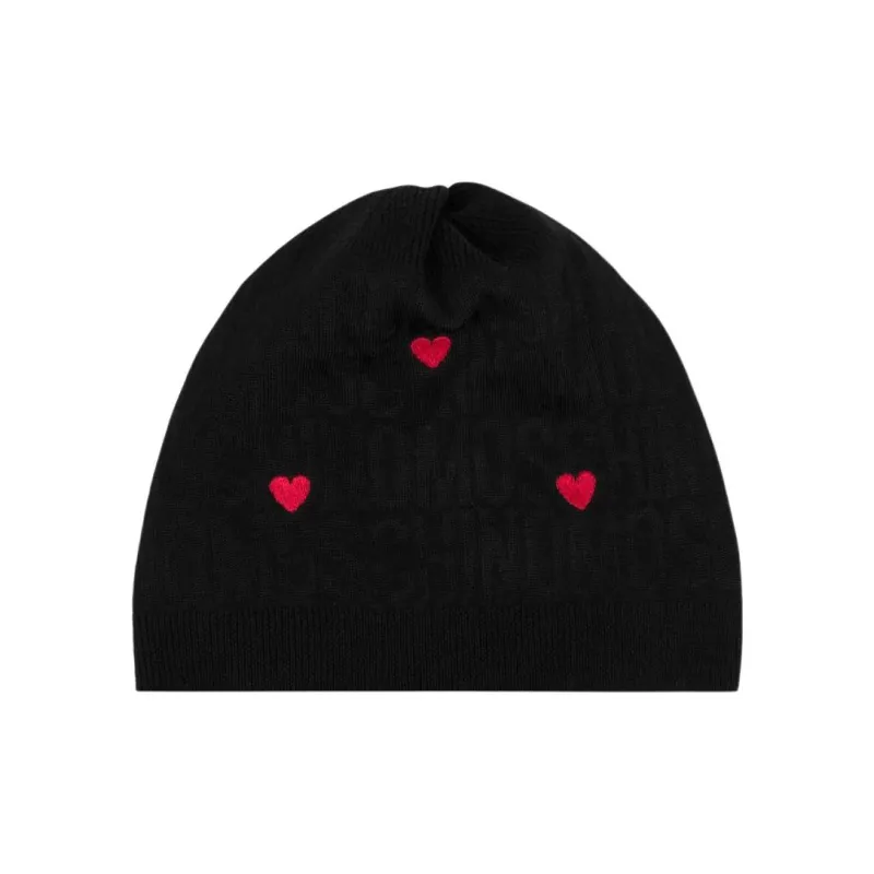 MOSCHINO Embroidered motif Wool blend Beanie-1