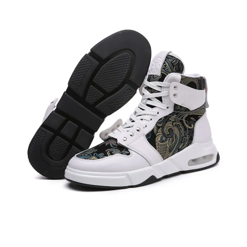 Babinda Casual Shoes Cushioning, Breathable, Height Increasing, Thermal Mid Top Casual Shoes Men's White-3