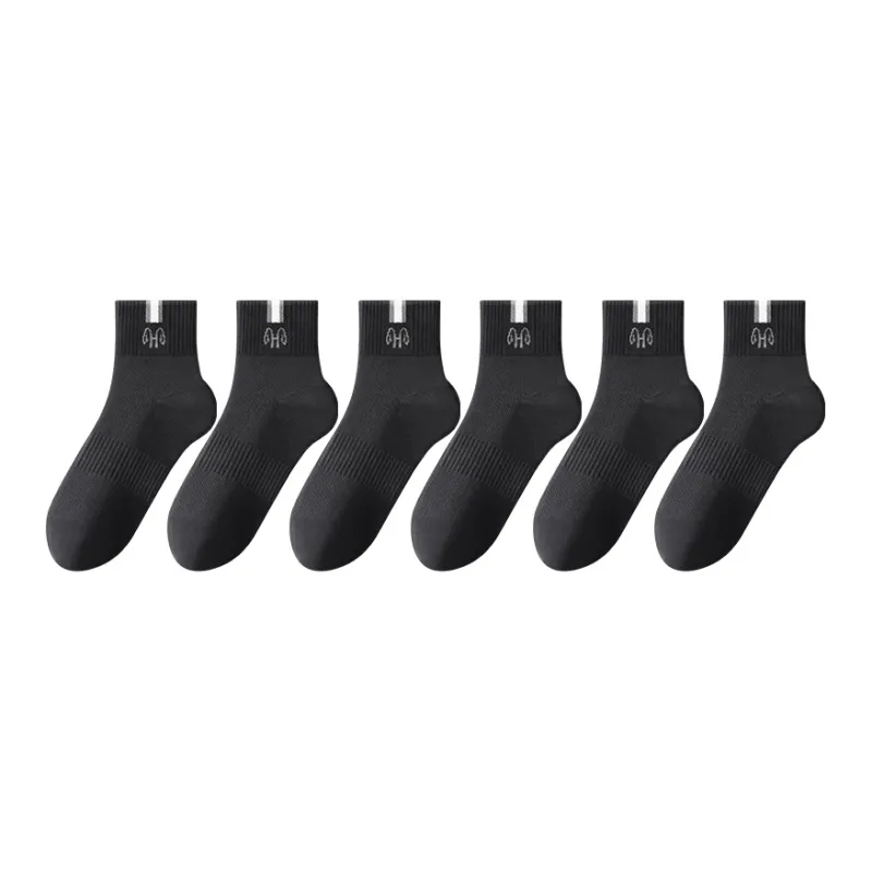H YXIANG Mid Calf Socks Men's 6 Pack-24