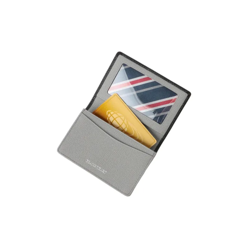 Beams Cow Leather Card Holder Men's Black-3