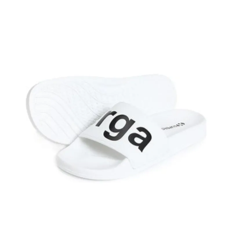 SUPERGA PU Polyurethane Slip Resistant Slide Slippers Unisex White Black-4