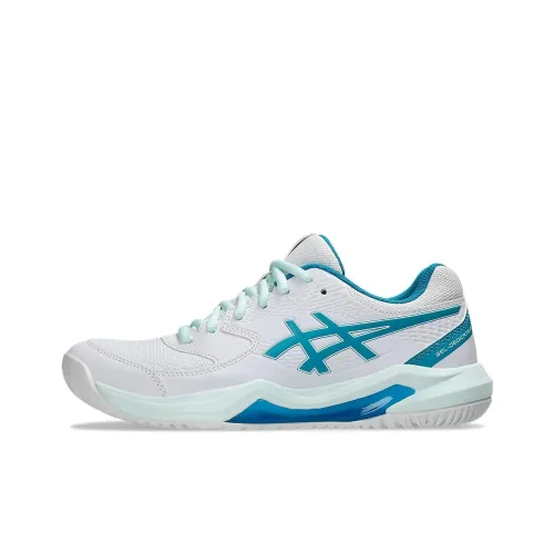 Asics Gel-Dedicate 8 Tennis Shoes Women's Low-Top White/Cyan