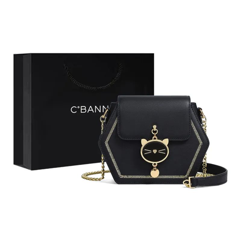 C°BANNER Cow Leather With Synthetic Leather Shoulder Bag Regular Women's Ecru/Black/Caramel-5