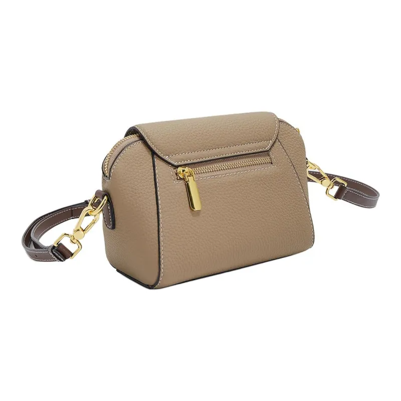 Marino Orlandi Top Grain Cow Leather Lightweight Shoulder Bag Crossbody Bag Regular Women's Gray/Black-4