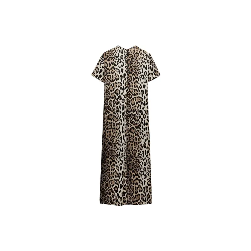 ZARA Short Sleeved Dresses Women's Leopard Print-1