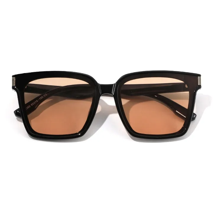 RUOYUN TR90 Irregular Shape Sunglasses Unisex Black-1