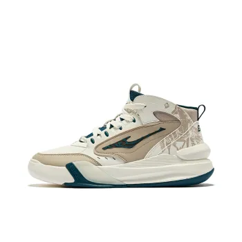 Erke Skateboard Shoes Men Mid Top Microcrystalline White Linen
