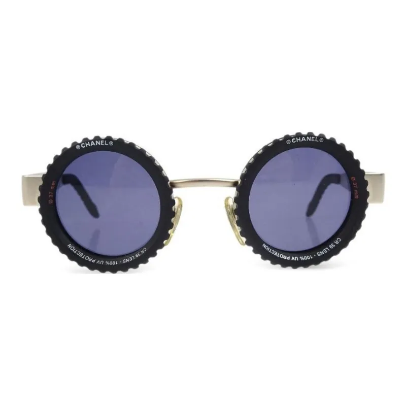 CHANEL 1990 2000s Camera Lens Round eye Sunglasses-0