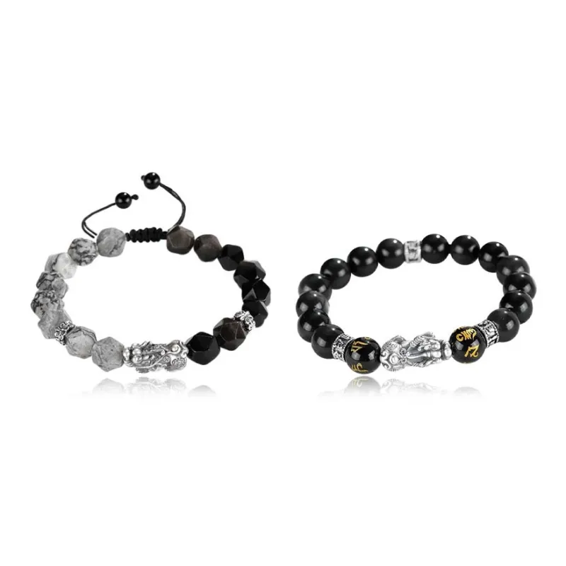 Jingleo Obsidian Bracelets Men's-4