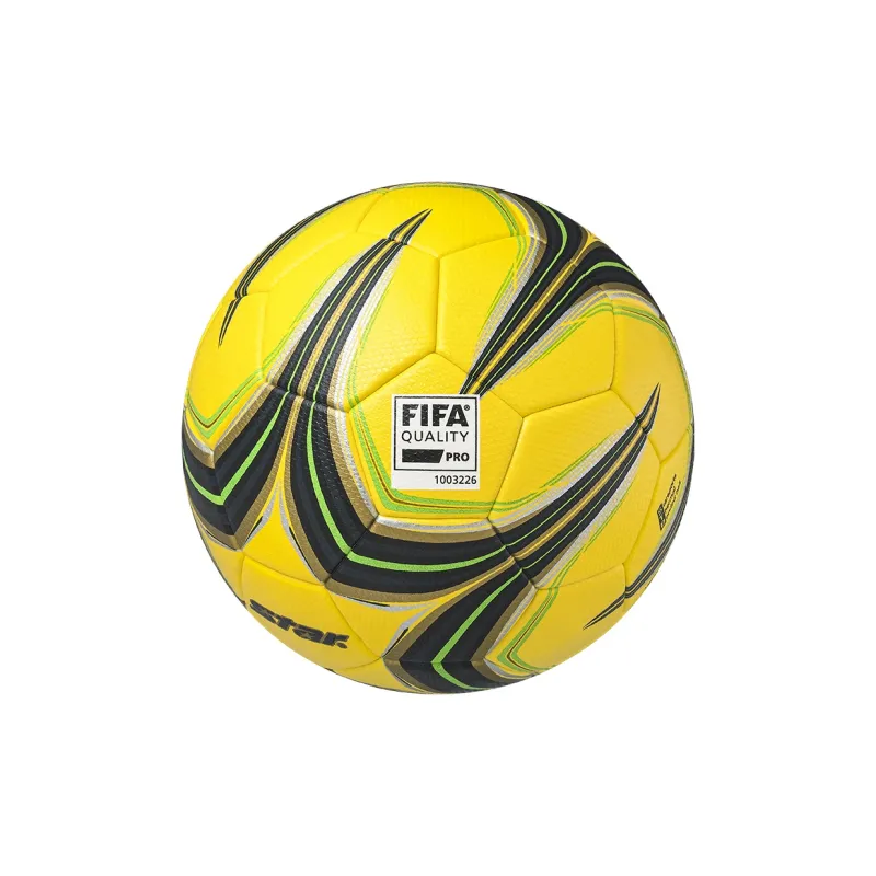 Star Size 5 Ball Soccer PU Seamless Thermal-bonding Unisex Yellow Black-4