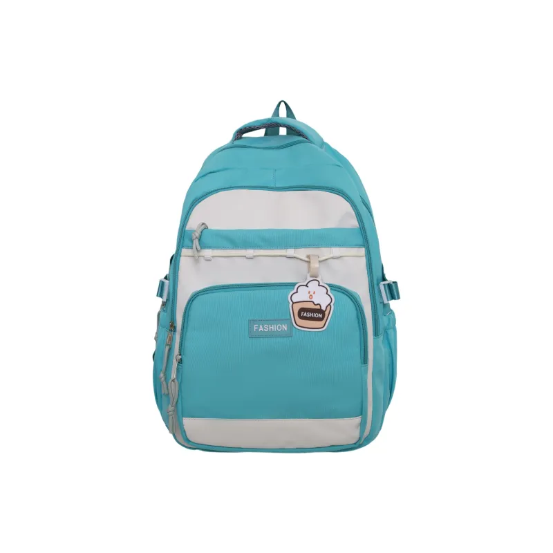 MOK Nylon Backpack Unisex Gray/Black/Green/Blue/Pink-3