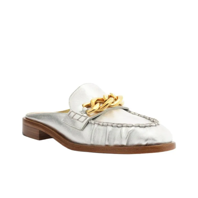 Schutz Slip-Resistant Wrap-toe Slippers Women's Silver-2