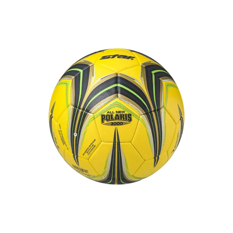 Star Size 5 Ball Soccer PU Seamless Thermal-bonding Unisex Yellow Black-2