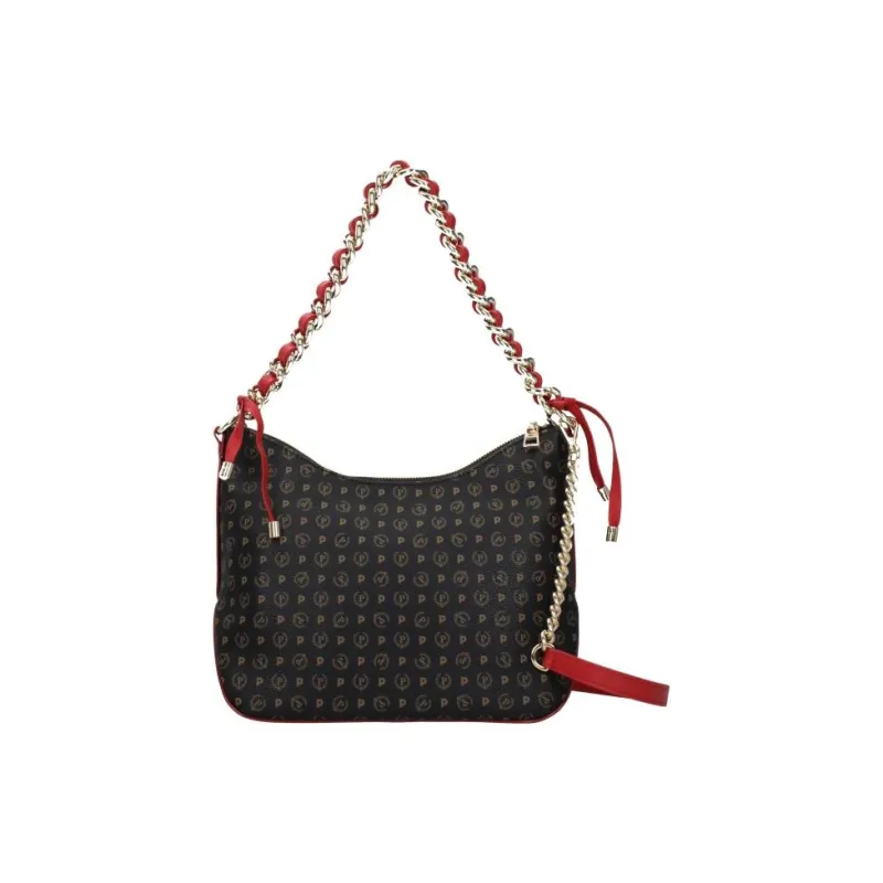 Pollini Leather One Shoulder Handbag Trumpets Women's Black-2