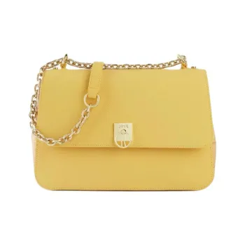 Alviero Martini Saffiano Textured Fabric Shoulder Bag Crossbody Bag Women's Gold