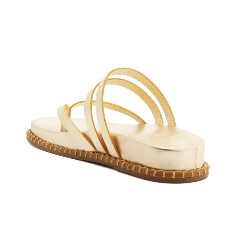 Schutz Flip Flops 3cm Women's Gold-3