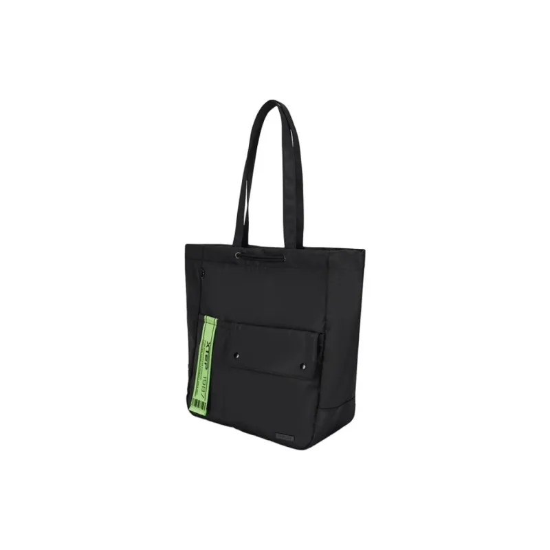 XTEP Textile Fabrics One Shoulder Handbags Unisex Black/Light Gray-1