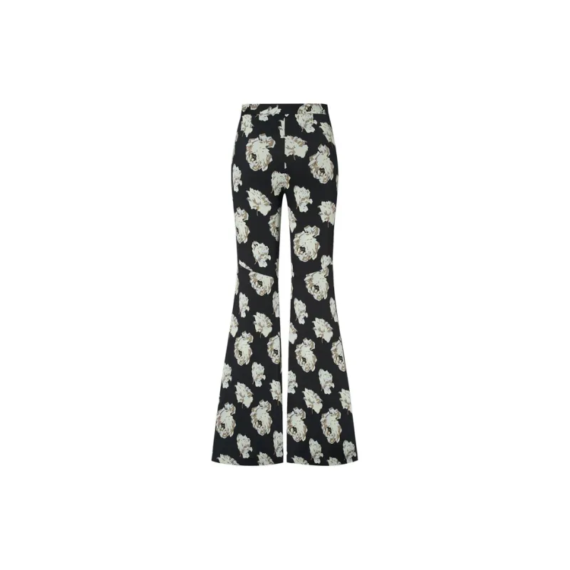 MOCO Casual Pants Women's Black With Print-1