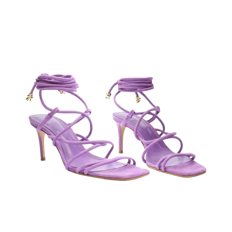 Schutz Magdalena Roman Sandals 8cm Women's Purple-4