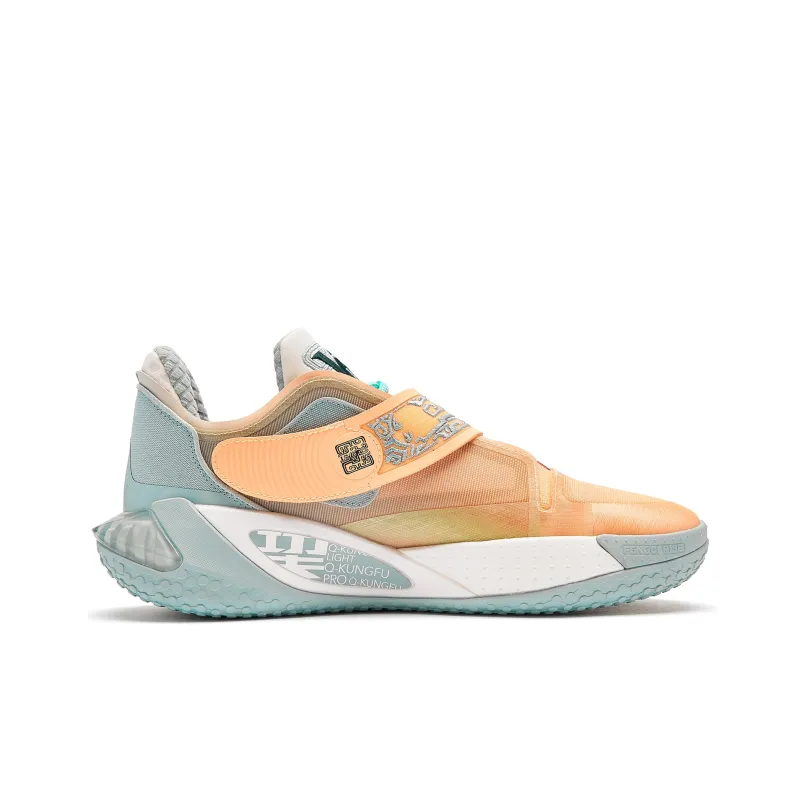QIAODAN Sharp Edge RISE1.5 Basketball Shoes Men Low Top Shimmer Orange Mist Green-1