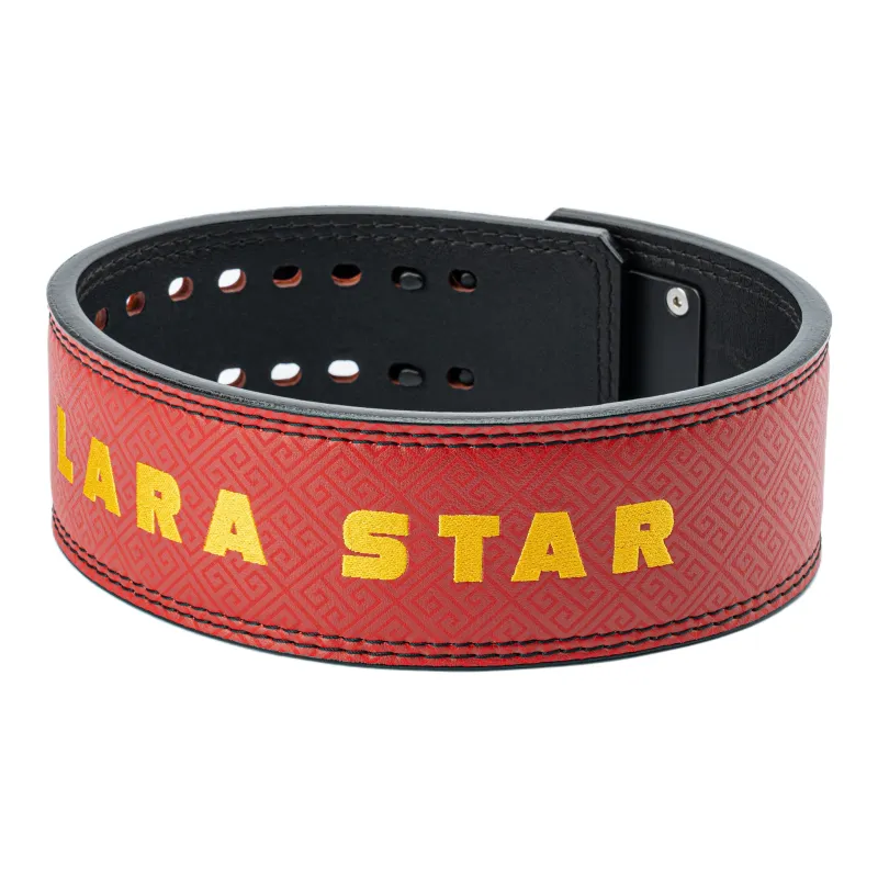 LARA STAR Back Support Braces Protective Compression Slip Resistant Red Cow Leather Unisex-1