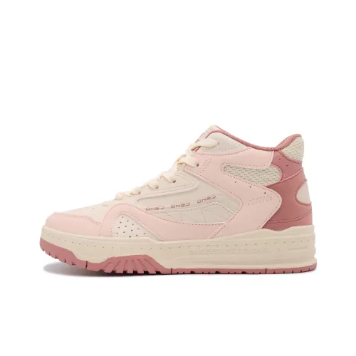 361° Slip-Resistant Cushioning High-Top Skateboard Shoes Women's White Pink