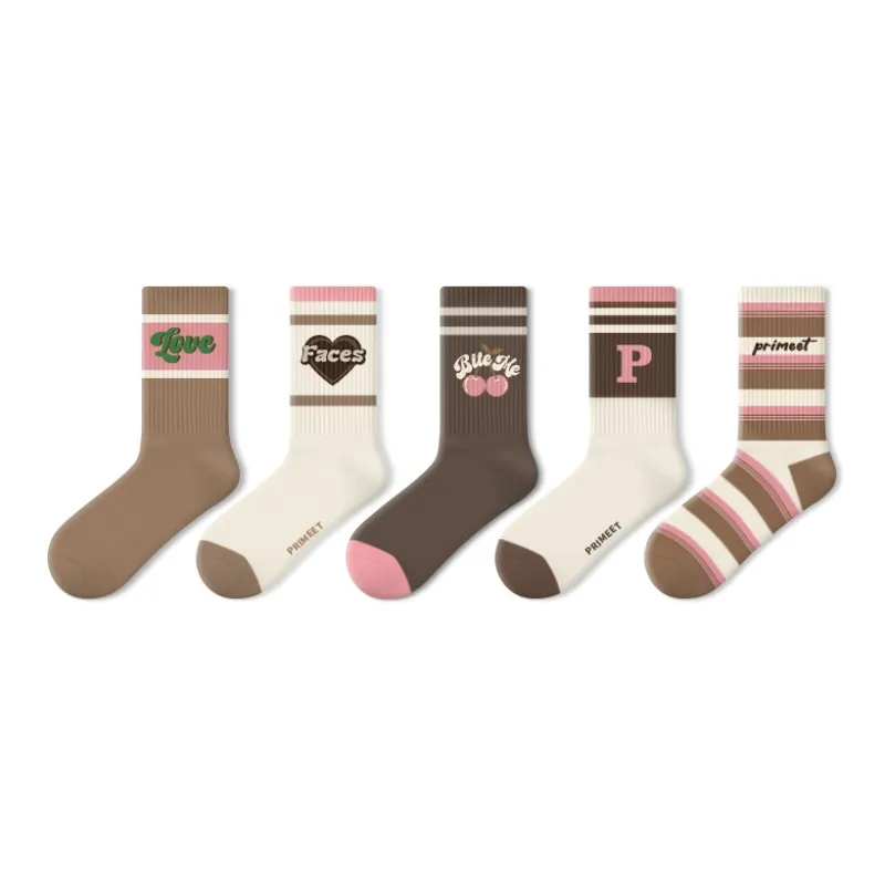 Primeet Mid Calf Socks Unisex 5 Pack-11