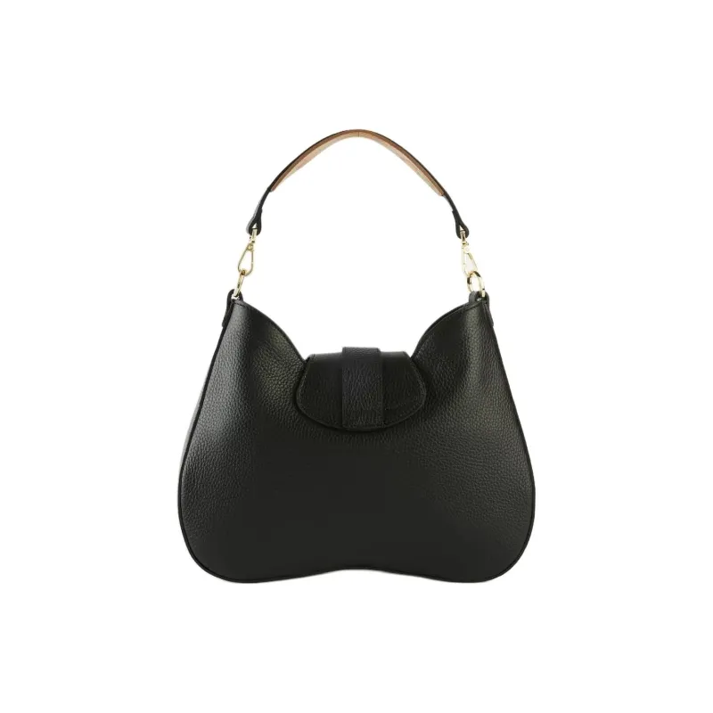 Alviero Martini Grained Leather Portable Crossbody Bag Shoulder Bag Small Size Women's Black-1