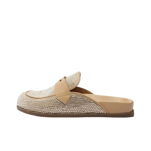 Schutz Closed Toe Slippers 3cm Women's Gold