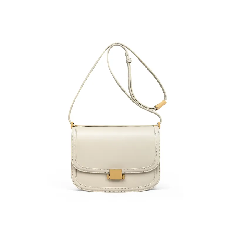 MILLIE'S Cow Leather With Synthetic Leather Underarm Shoulder Bag, Crossbody Bag Regular Women's Ecru-3