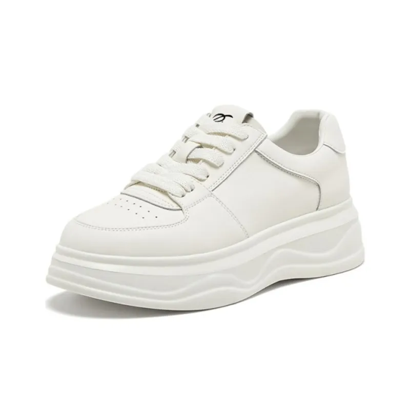 BASTO Slip Resistant Shock Absorbers With Abrasion Resistant Properties Low Top Skateboard Shoes Women's Ecru-1