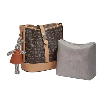 Marino Orlandi Synthetic Leather PVC Shoulder Bag Mom Bag Crossbody Bag Large Size Women's Coffee
