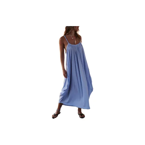 FREE PEOPLE Slip Dresses Women's Cashmere Blue/Sheep Wool Blue