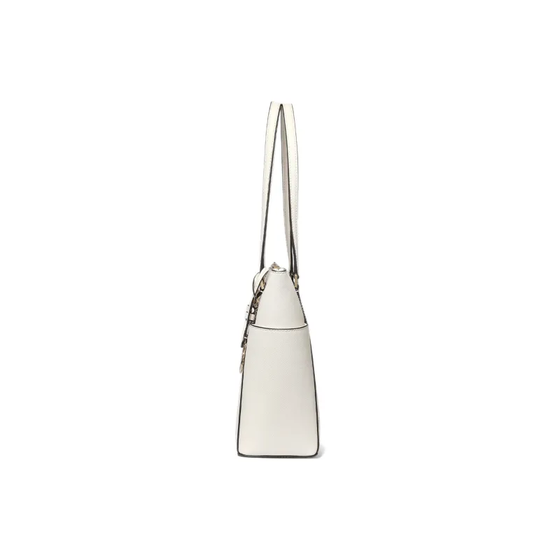 MICHAEL KORS Charlotte Leather Tote Bag Shoulder Bag Large Size Women's Milk White-3