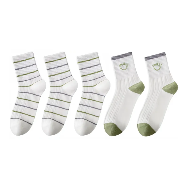 MIIOW Mid Calf Socks Women's 5 Pack-12