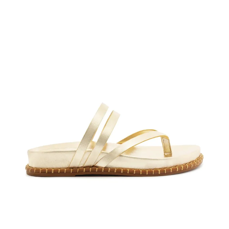 Schutz Flip Flops 3cm Women's Gold-1
